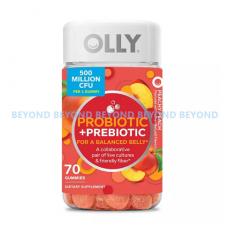 OLLY Adult Probiotic + Prebiotic Digestive Support Gummy, Peach, 70 ct.