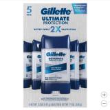 Gillette Ultimate Protection 6-in-1 Antiperspirant, 3.8 oz, 5-pack